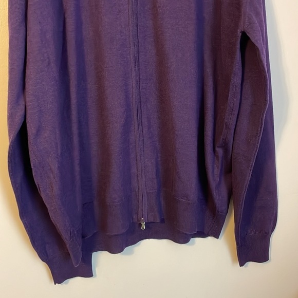 Duemme Maglieria Purple Zip Front Wool Silk Cashmere Blend Sweater Cardigan 58 - Picture 4 of 16